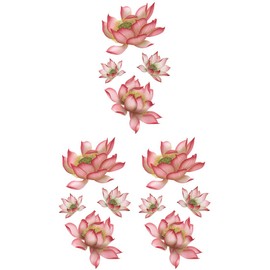THE FANTASY yms027 Tattoo Sticker Flower Lotus [Approx. A5 Size, 3 Sheets]
