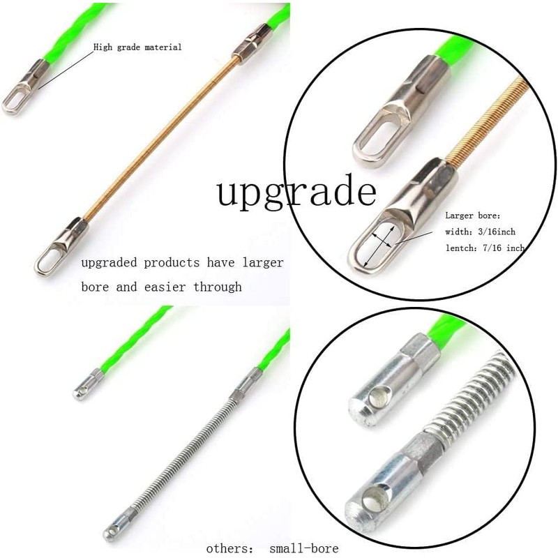 EIKEJI Cable Pulling Aid 50 m, Retractable Spiral Pull Wire