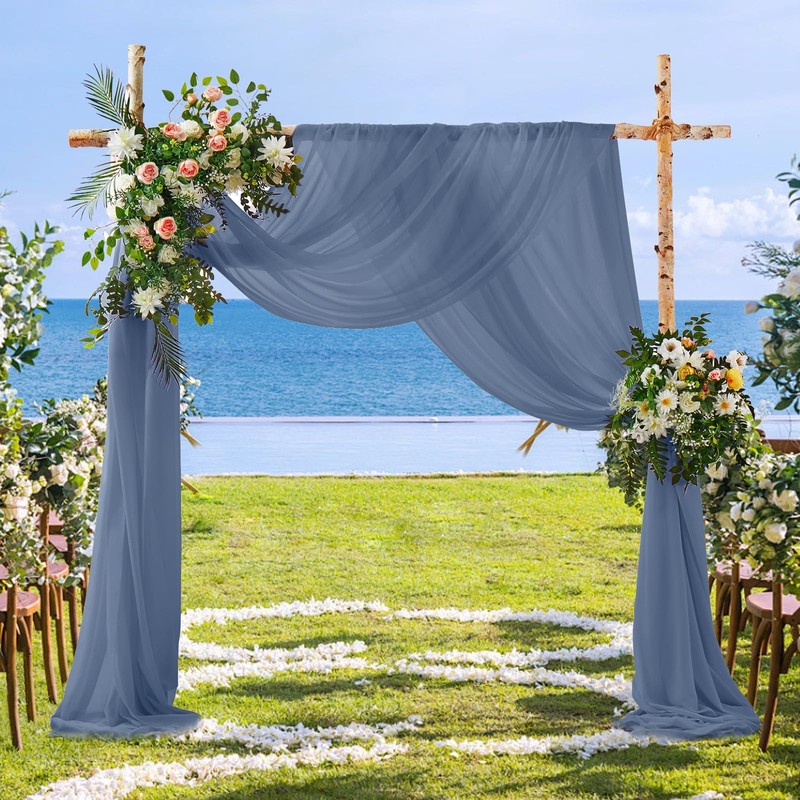 SiinvdaBZX 2 Panels Wedding Arch Draping Fabric 30" x 20Ft