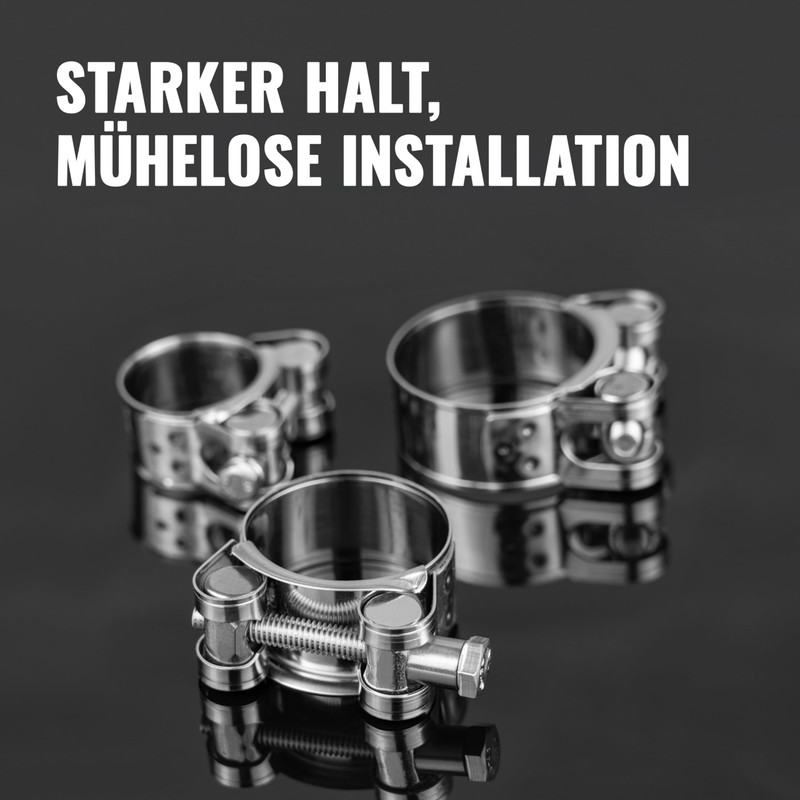 Poppstar Set of 2 hinge bolt clamps stainless steel hose