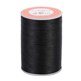 160m 6 Colors Waxed Leather Thread Sewing Thread for Leather Leathercraft DIY Crafts 0.45mm (Black)