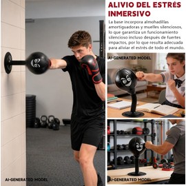 Pelota De Boxeo De Sobremesa,Stress Buster with Suction Cup,Pera de Boxeo Portátil para Aliviar Estrés, Adecuado para escritorios y mesas de Trabajo, Alivia el estrés