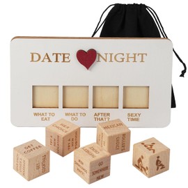 Date Night Dice,Fun Night Dating Decision Dice,Wooden Dating Fun dice, Love Dice, Food Decision Dice, Date Ideas,Gifts for Boyfriend-Girlfriend