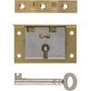 Medium Brass Half Mortise Chest or Box Lock w/ Skeleton