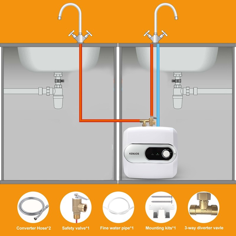 KENUOS 4 Gallon Water Heater Under Sink Instant Hot Water