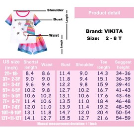 VIKITA Little Girls Clothes pink tshirts & purple shorts back to school outfits Summer Clothing Sets (PS3600,7T)