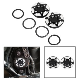 Unbranded Black Cut Swingarm Pivot Bolt Covers Cap For Harley Street Electra Glide 96-23