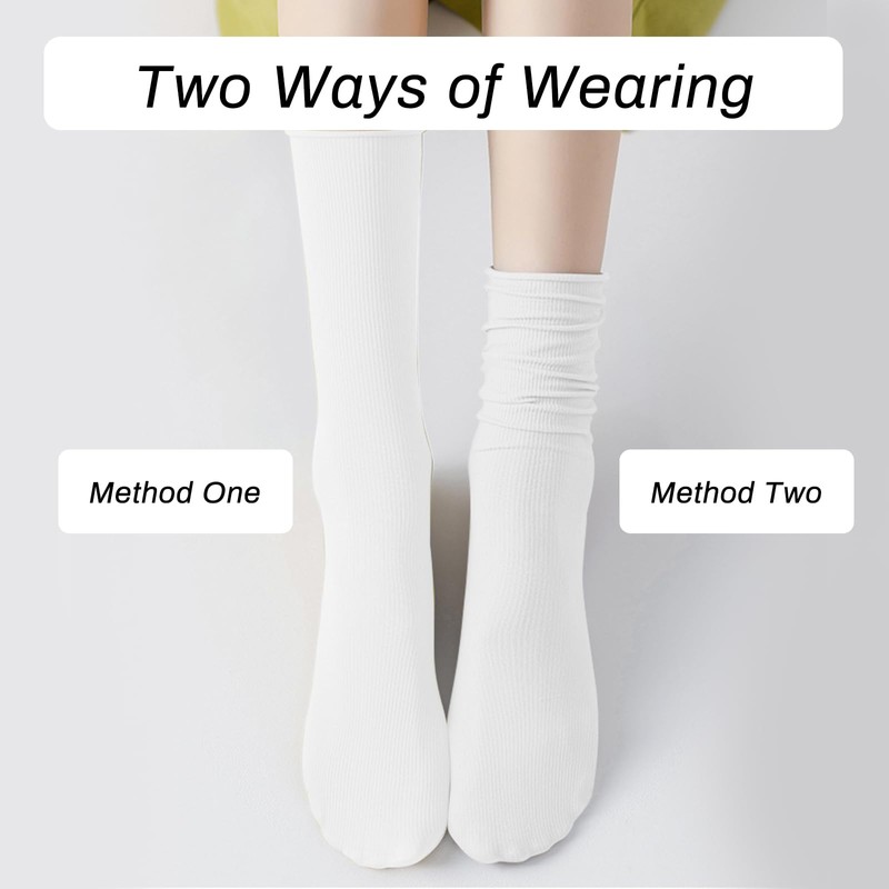 Feelorna 5 Pairs Women’s Thin Crew Socks, Soft Casual Ankle
