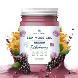 Wildcrafted Irish Sea Moss Gel with Dried Seaweed Seamoss & Elderberry | Natural Superfood for Skin, Hair, and Immune Support