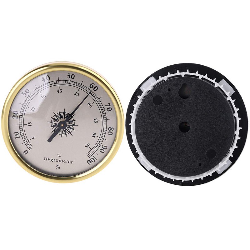 HELYZQ 72mm Round Gold Hygrometer Humidity Meter Gauge Ring Surface