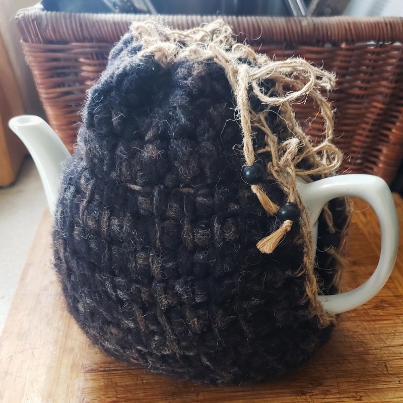 Teapot Cozy, Insulating Wool Cover - Natural Knit Tea Pot