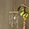 Crystal Hanging Suncatcher with Natural Stone, 16.9 Inch Decorative Wind