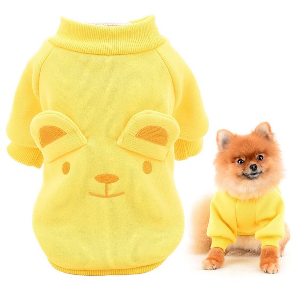 SMALLLEE_LUCKY_STORE Puppy Fleece Sweatshirt Sweater Cute Bear with Ears for