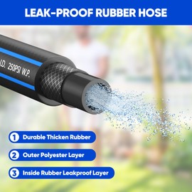 Garden Hose 200FT, SILVEL 5/8 Inch Heavy Duty Garden Hose, 630PSI Leak-Proof Water Hose for Garden, RV, Pet，Blue