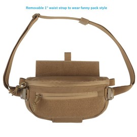 AOTUMUT Tactical Drop Dangler Pouch with Hoop and Loop Sub Abdominal Carrying Kit Bag Utility Tool Pouch Waistpack for Chest Rig Vest, TAN, 9.8” X3” X5”