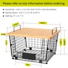 2 Set XXL Stackable Wire Basket with Bamboo Tops &