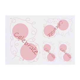 4 x 'Celebrate With Pink Balloons ' Temporary Tattoos - Water Resistant, Skin-Safe, Non-Toxic Transfers, Mixed Sizes (TO00071216)