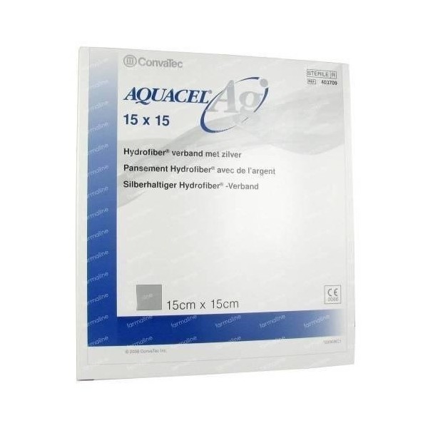 Aquacel Ag Silver Hydrofiber Wound Dressing 15cm x 15cm x