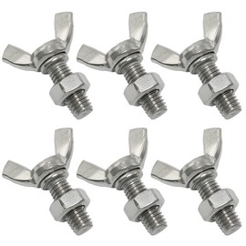 RLECS 6PCS M8 1.25x20mm Stainless Steel Butterfly Screws Bolts with Nuts and Washers, Wing Bolts