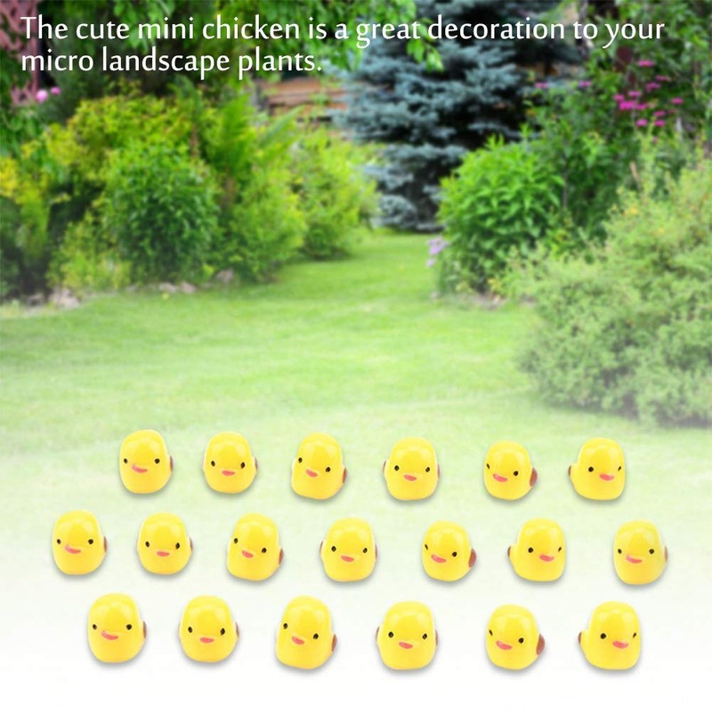 20 x Mini Chicks Ornaments, Small Cute Full Yellow Chicks,