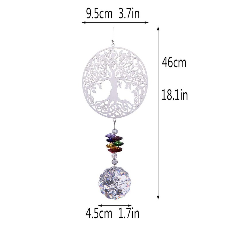 H&D Crystal Rainbow Suncatcher, Hanging Metal Pendant