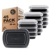 Freshware Meal Prep Containers [45 Pack] 1 Compartment with Lids,