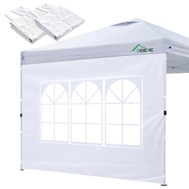 Acepic Instant Canopy Tent Sidewalls for 10x10 Pop Up Canopy 210D Waterproof, 2Piece Sidewalls, White(2PCS Sidewall Only, Canopy Tent NOT Included)