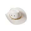 Cowboy Hat White Sun Cap Faux Felt Leather Suede Fancy