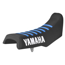 Enjoy Mfg 1984 - 1986 YAMAHA IT200 seat cover  all BLACK w/ LIGHT BLUE ribs (YAMIO) #468