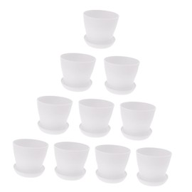 CAXUSD 10 Pcs Creative Plastic Flower Pots for Gardening Durable Planting Containers for Succulent Plants Use for Home and Balcony Decor