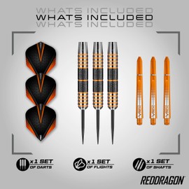 RED DRAGON Amberjack 11: 30g Tungsten Darts Set with Flights and Shafts (Stems)