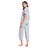 Eberjey Gisele - The Cropped Pajama Set Ice Blue/Ivory MD
