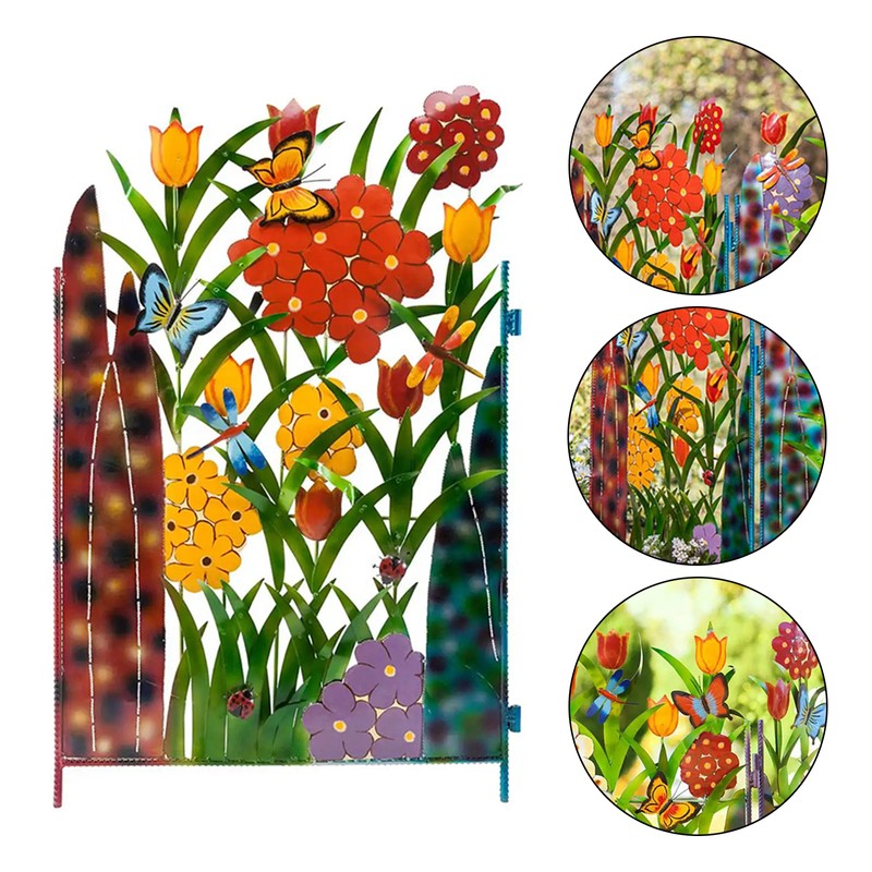 Garden Fence Border Iron Flower Decorative Garden Fencing Panel for