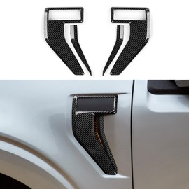 Youtaiche Car ABS Carbon Fiber Sticker Side Vent Fender Badge Emblem Cover Interior Trim Decal for Ford F150 2021 2022 2023 2024 Accessories