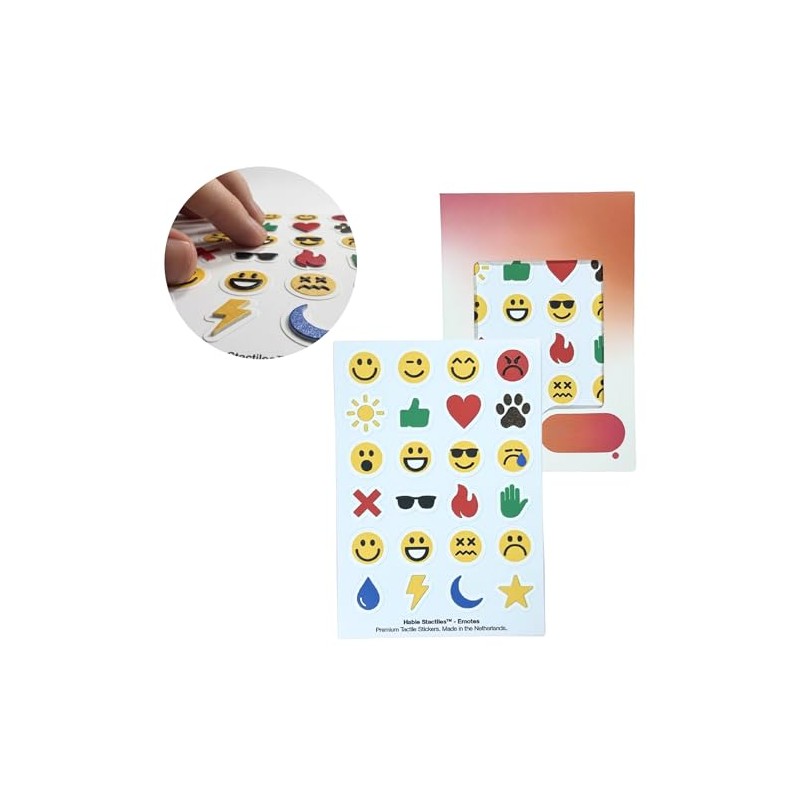 Tactile Emoji Stickers - 24 Emotional Relief Stickers for Blind