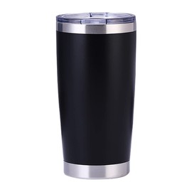 Muka 20 Ounce Stainless Steel Tumbler, Double Walled Vacuum Powder Coated Travel Mug-Black