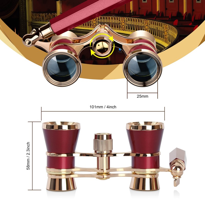 Yourelexit® Opera Glasses Binoculars Lorgnette Theater Optical Glasses Mini Compact