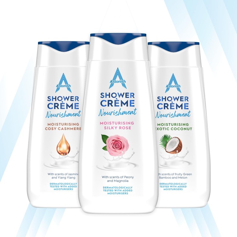 Astonish Shower Crème, Silky Rose, Cleanses and Moisturises, Rose, Peony