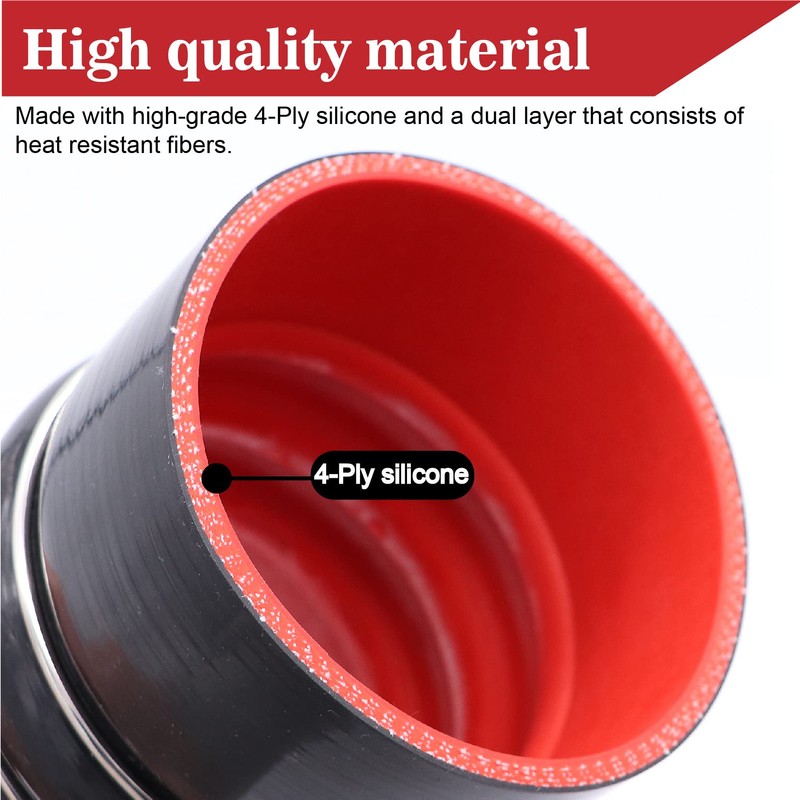 2PCS Silicone Hump Hose Charge Air Cooler,4-ply Aramid Reinforced Silicone