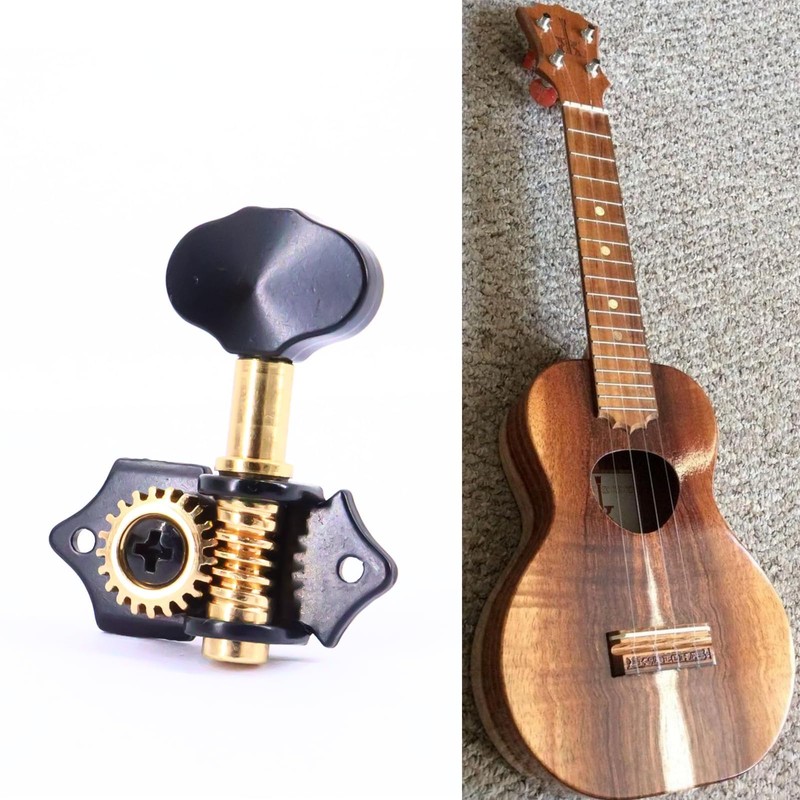 Ogdni 2R2L Black-Plated Tuning Peg Machine Head Tuners For 4
