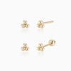 14k mini triangle ball earring piercing / 14k 미니 삼각