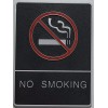 Buildingsigns.com NO Smoking Sign with Braille and Double Sided Tap(Black,6x9