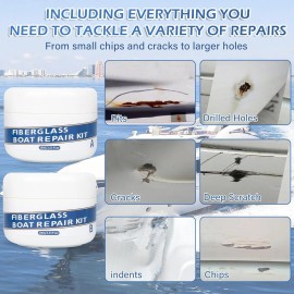 Brand: VerdeVilla Marine Fiberglass Repair Kit for Boats, 200g/7.06oz Gel Coat Large, 5 Color