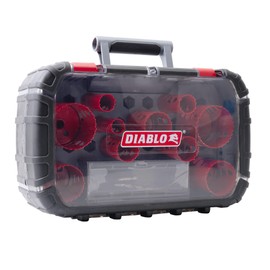 Diablo General Purpose Bi-Metal Hole Saw Set - Fits with Snap-Lock Plus Mandrel System - 10 Saw Cups, 1 Snap-Lock Plus Mandrels, 1 Pilot Bit, 2 Adaptor Nuts - DHS14SGP