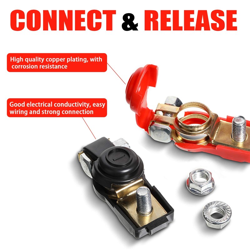 Frienda 6 Pcs Car Copper Battery Terminal Clamps Connectors Quick