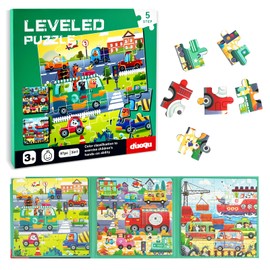 Magnetic Puzzles for Kids Ages 3-5, 3-in-1 Traffic Jigsaw Puzzles, 20-25-30 Pieces Toddler Puzzles Magnetic Book, Educational Travel Toys Car Plane Activities for Kids, Kids Birthday Gifts