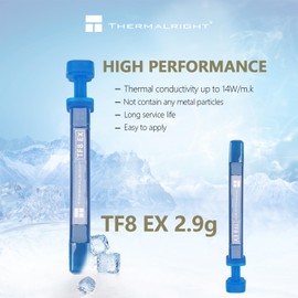 Thermalright TF8 EX 2.9g Thermal Grease for CPU Coolers, Heat Sink Paste High Conductivity 14W/m.k for All Processors(CPU,GPU), Non-Conductive,Newly Upgraded Advanced Heat Dissipation Paste