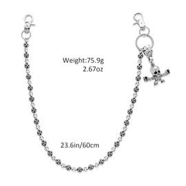 Wallet Chain - Pants Chain Belt Chain Skull Pocket Chains Hip Hop Punk Trousers Jeans Chains for Biker Chain Goth Clothing Accessories Key Wallet Chains for Men Women