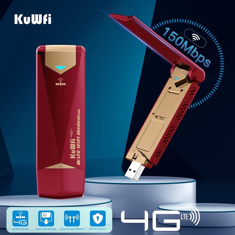 KuWFi 4G WiFi Modem USB Dongle Unlocked Pocket Mobile Network