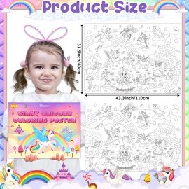 Rossorha 2Pack Giant Coloring Poster Jumbo Coloring Tablecloth for Kids Table Wall Coloring Pages Large Coloring Sheet Craft for Class Home Coloring Activity Kids Gifts Party Favors Decorations